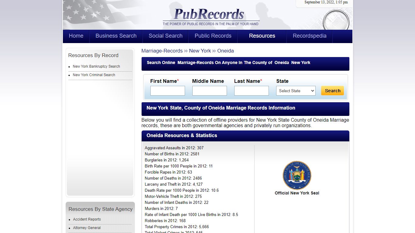 Oneida County, New York Marriage Records